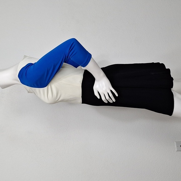 Tibi Multicolor Colorblock 3/4 Sleeves Retro Business Casual Crepe Mini Dress 6 - Picture 7 of 10